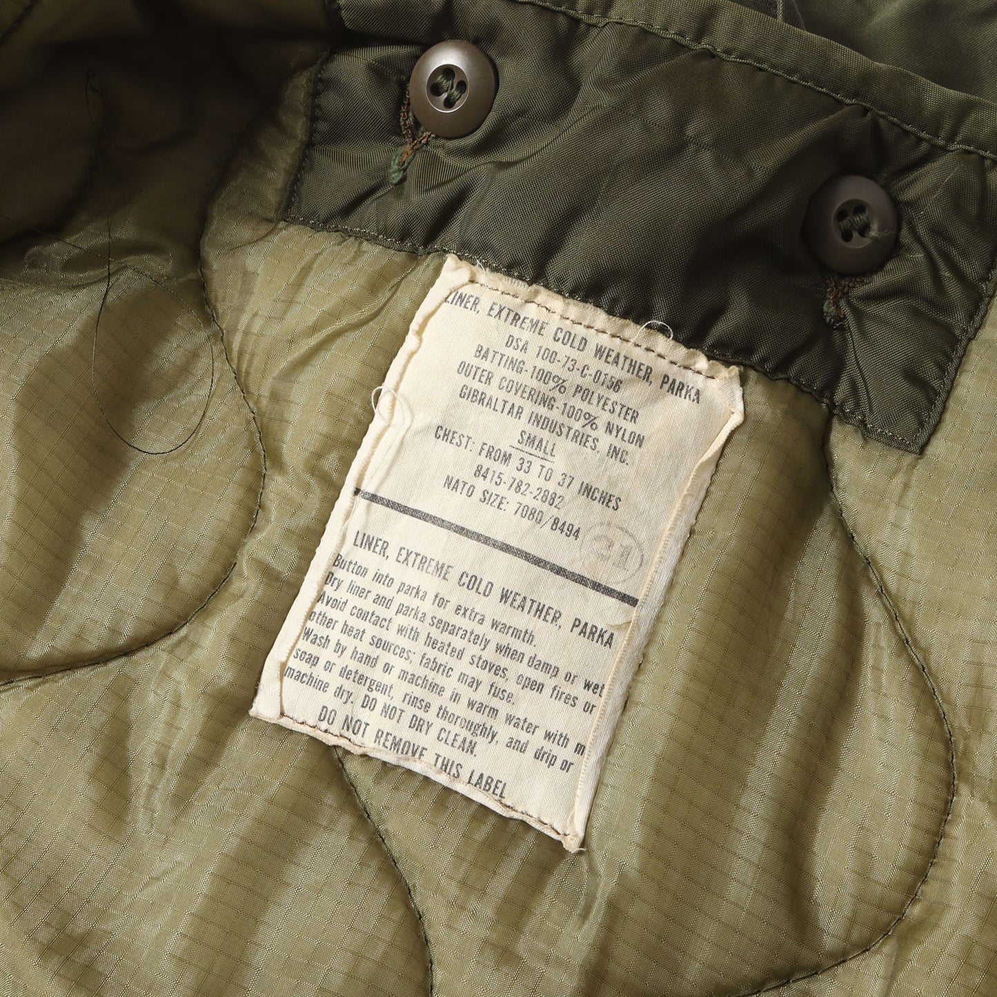 [希少 フルセット] 70s 米軍実物 M-65 フィッシュテール モッズコート / コート ライナー フード 3点セット