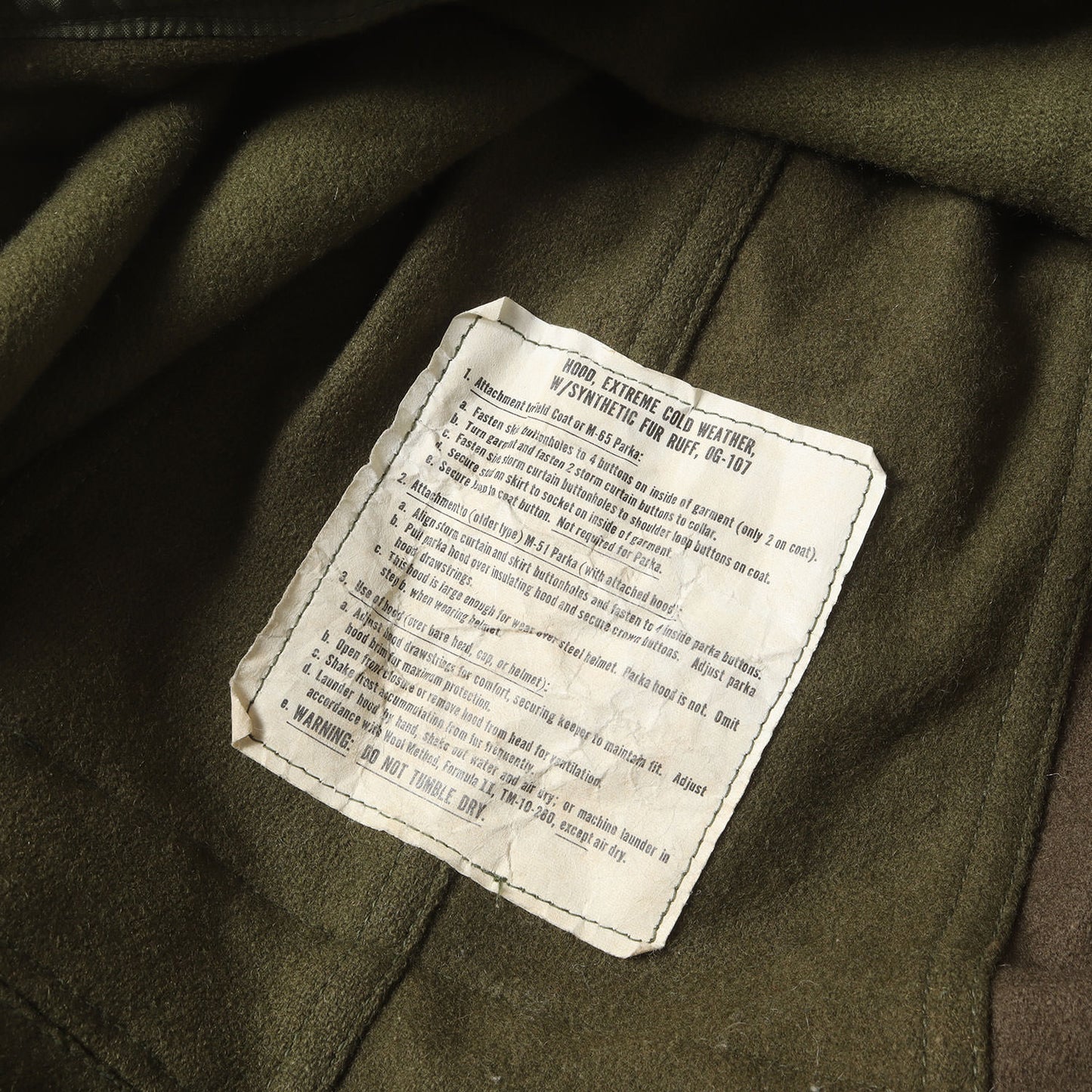 [希少 フルセット] 70s 米軍実物 M-65 フィッシュテール モッズコート / コート ライナー フード 3点セット