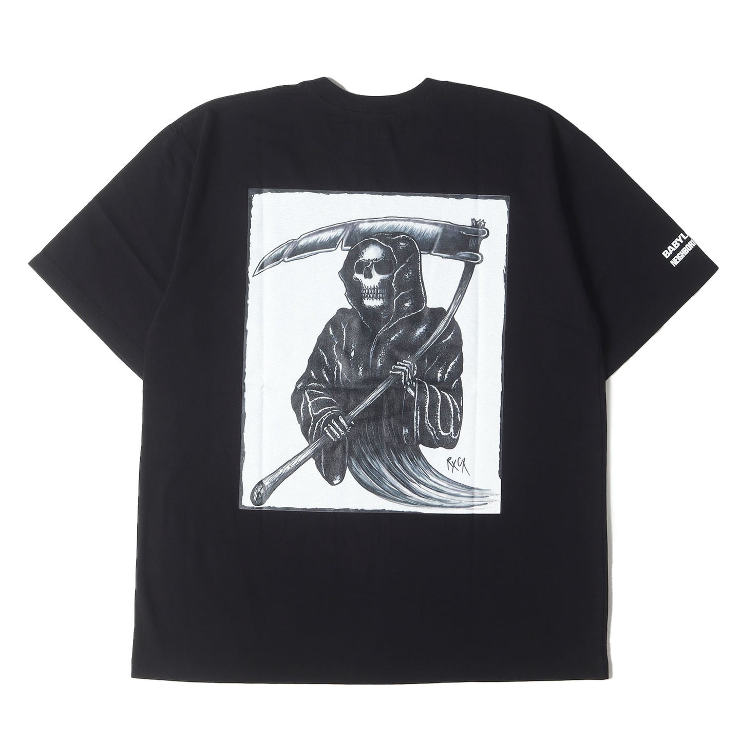 24SS ×BABYLON ×Ric Clayton 死神アートワーク プリント クルーネック Tシャツ(NH X BABYLON. TEE SS-3)