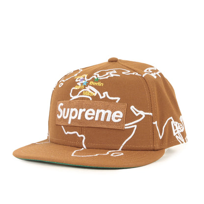 23AW ×NEW ERA マップ柄 BOXロゴ ベースボールキャップ(Worldwide Box Logo)