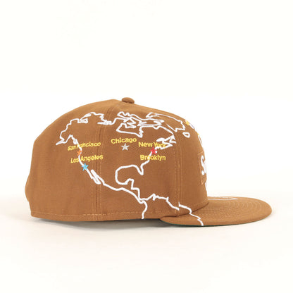 23AW ×NEW ERA マップ柄 BOXロゴ ベースボールキャップ(Worldwide Box Logo)