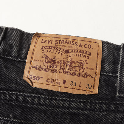 90s 550 リラック テーパード 後染め ブラック デニムパンツ / USA製 40550-4159