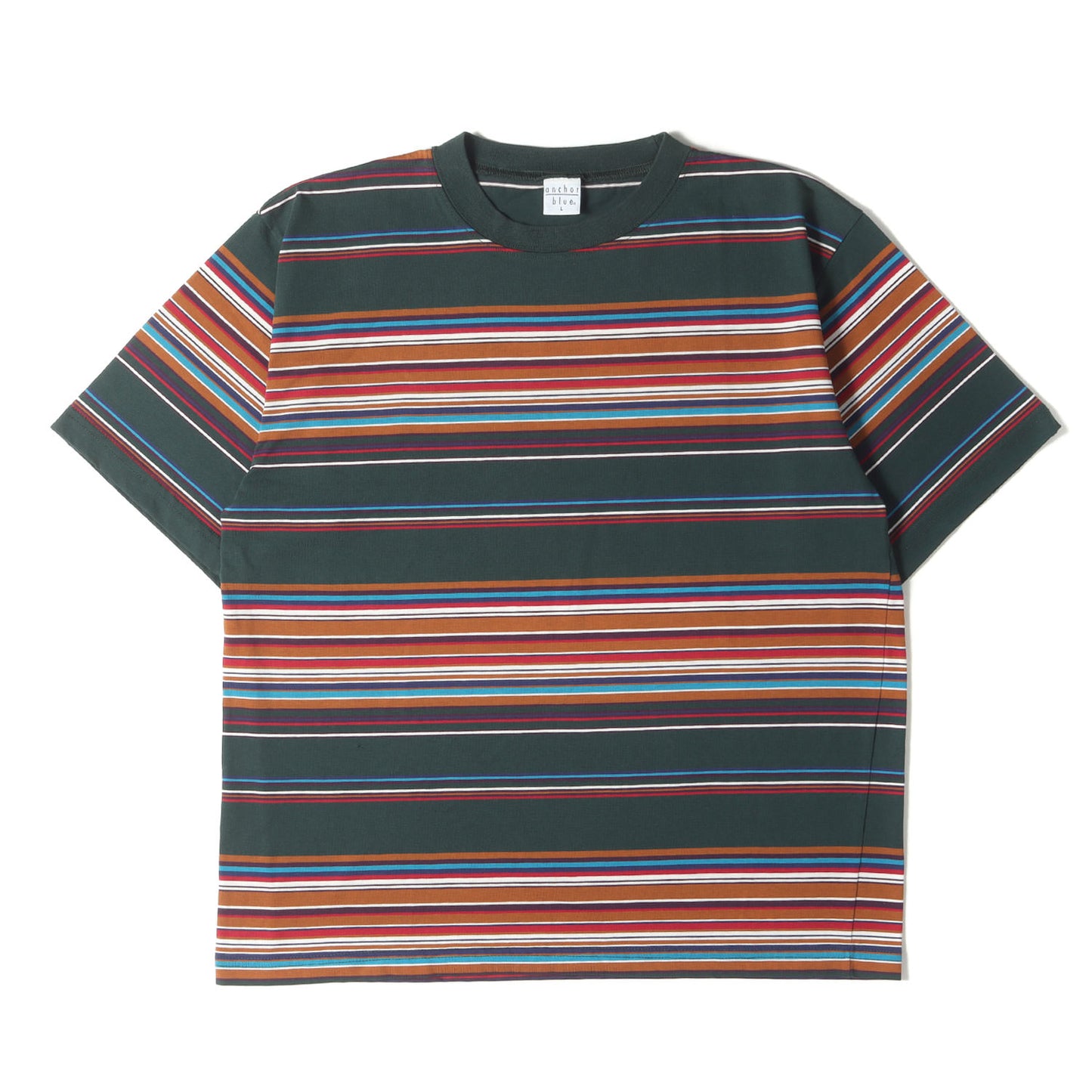 90s anchor blue ボーダー Tシャツ / USA製 アンカーブルー