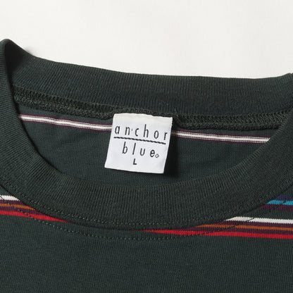 90s anchor blue ボーダー Tシャツ / USA製 アンカーブルー