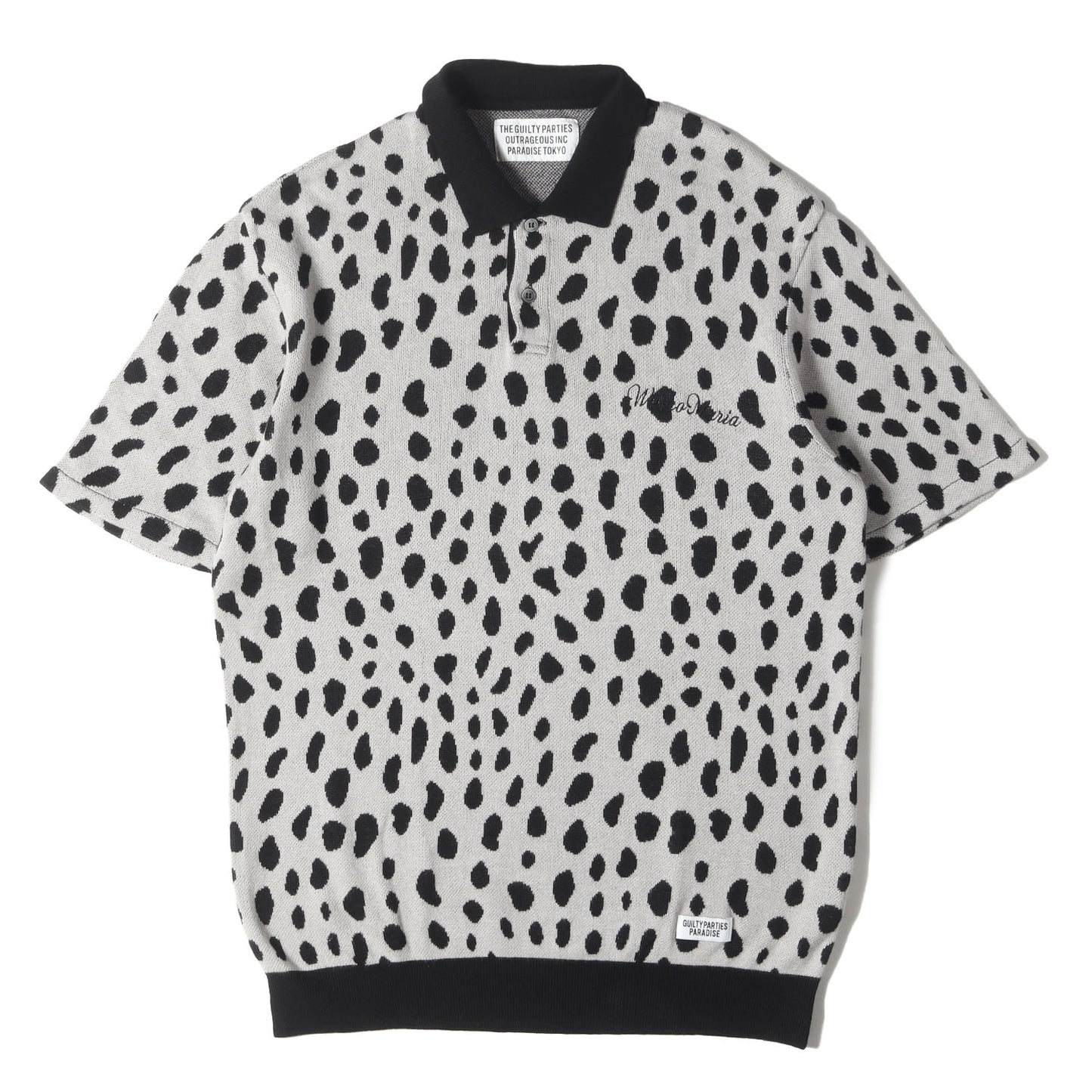 24SS レオパード柄 ジャガード ニット ポロシャツ(LEOPARD KNIT POLO SHIRT)