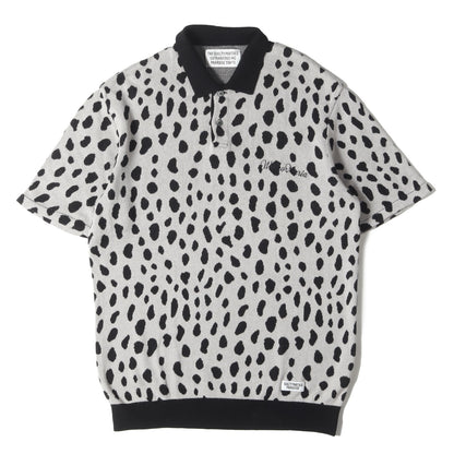 24SS レオパード柄 ジャガード ニット ポロシャツ(LEOPARD KNIT POLO SHIRT)