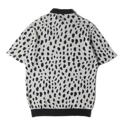 24SS レオパード柄 ジャガード ニット ポロシャツ(LEOPARD KNIT POLO SHIRT)
