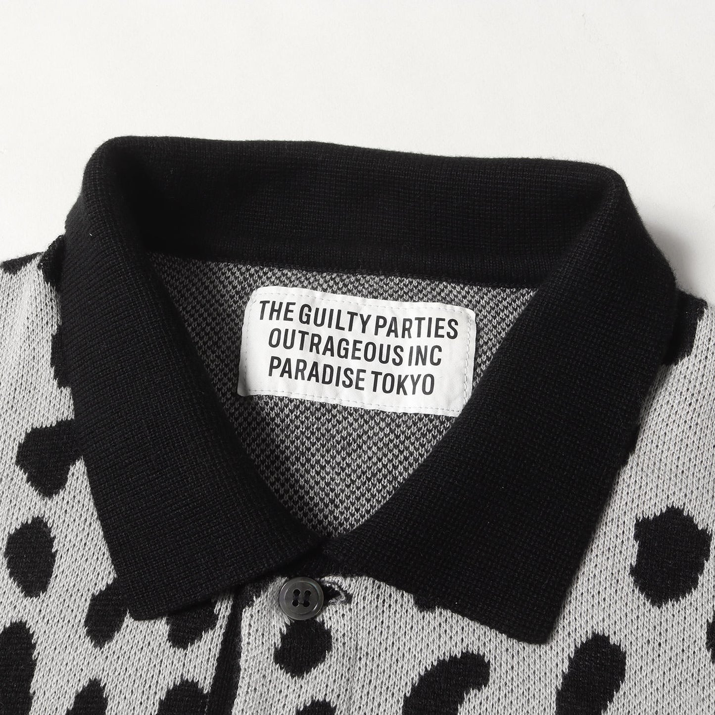 24SS レオパード柄 ジャガード ニット ポロシャツ(LEOPARD KNIT POLO SHIRT)