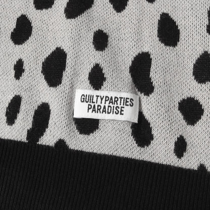 24SS レオパード柄 ジャガード ニット ポロシャツ(LEOPARD KNIT POLO SHIRT)