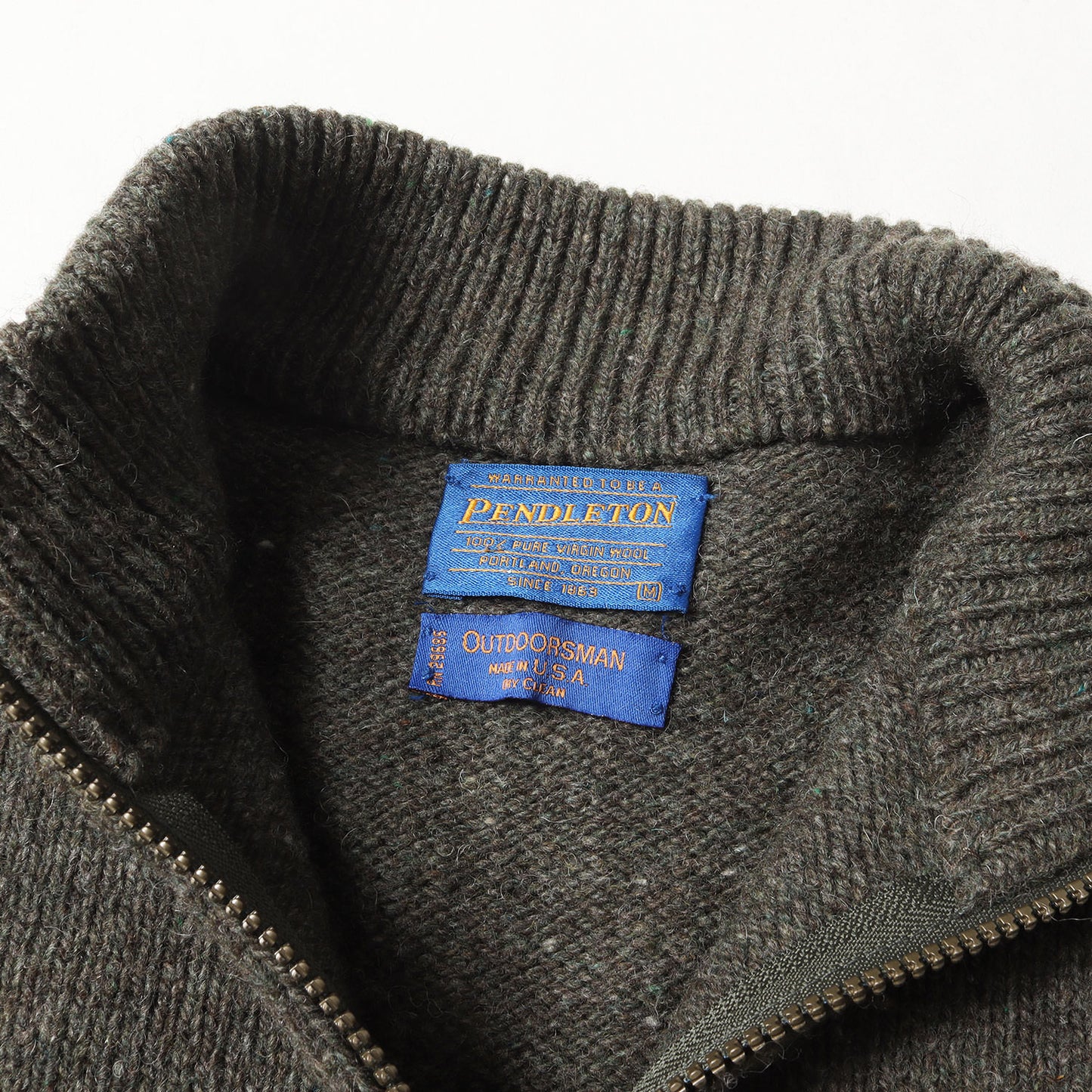 [現行モデル] ハーフジップ ハイネック ウール ニット USA製