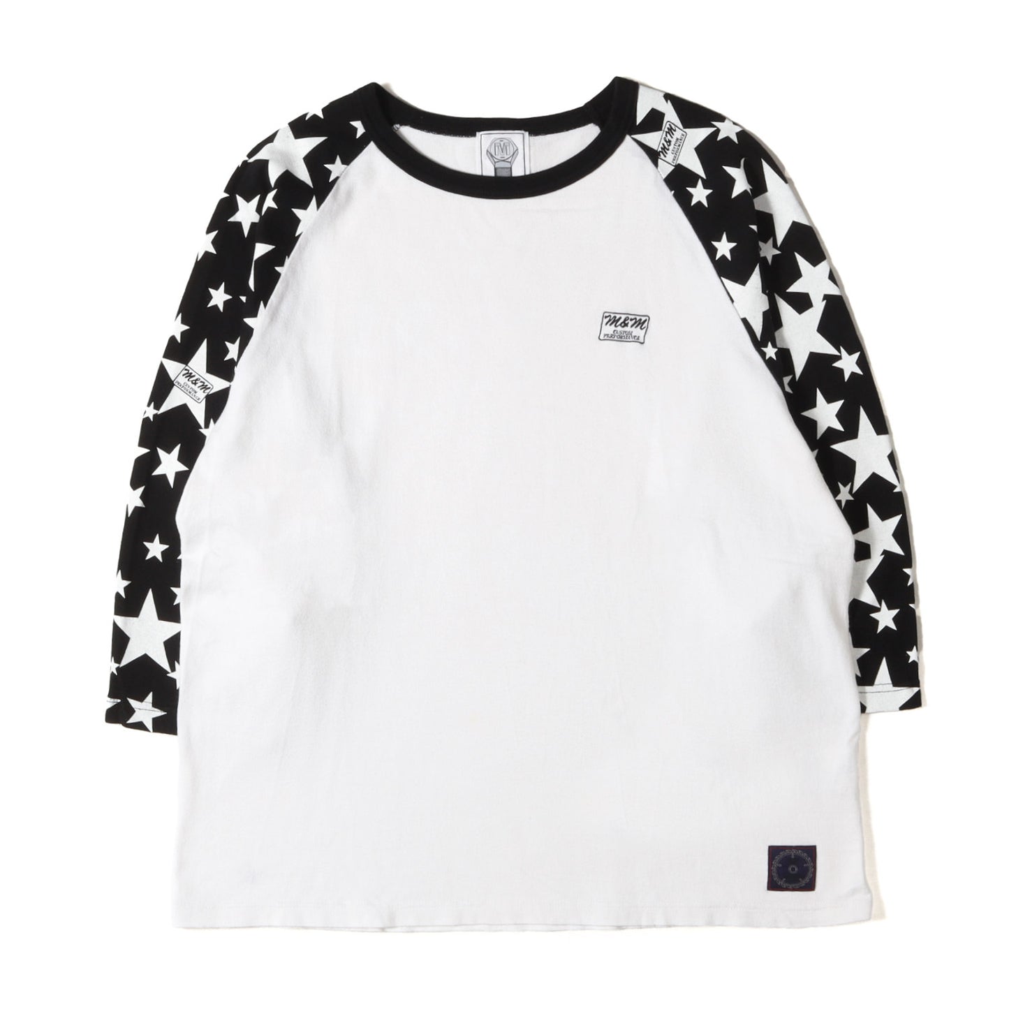 スター柄プリント 7分袖 ラグラン Tシャツ