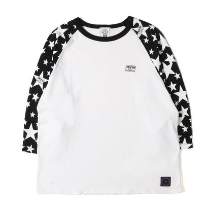 スター柄プリント 7分袖 ラグラン Tシャツ