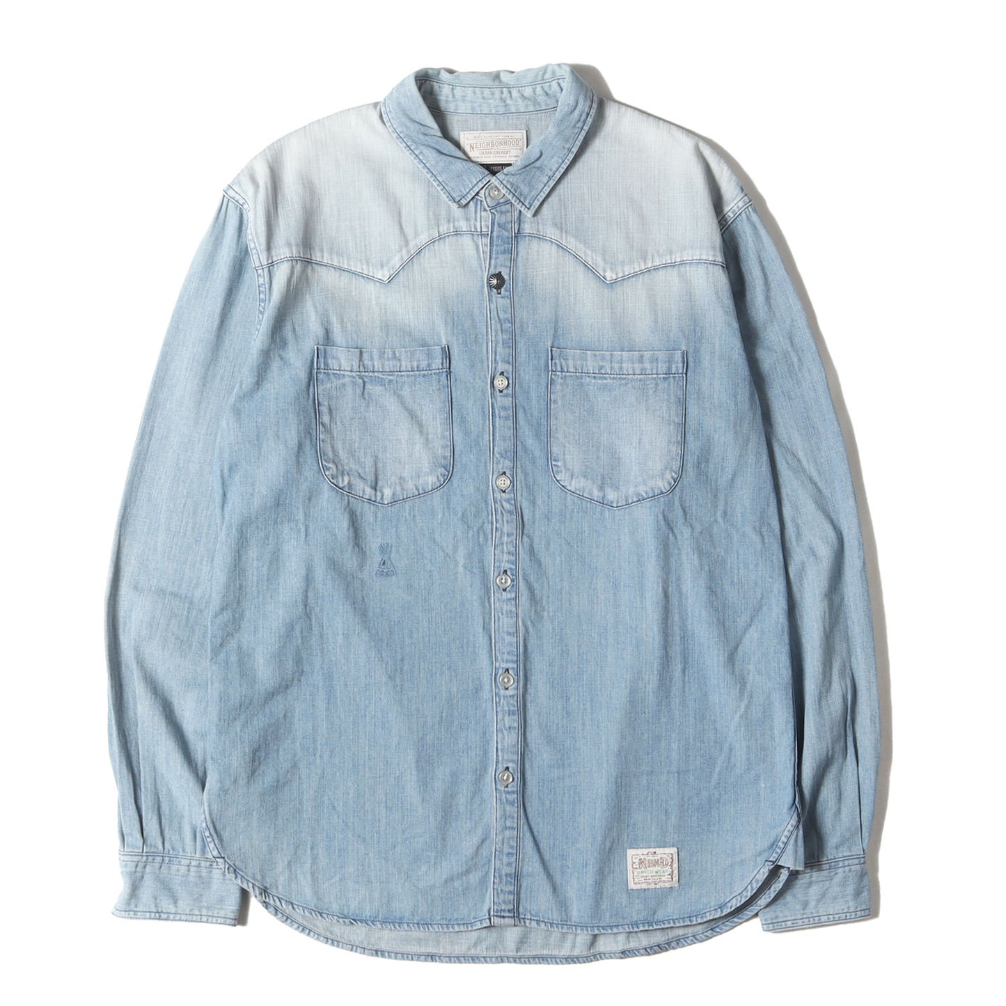 ヴィンテージ加工 コンチョボタン デニム ウエスタンシャツ(HIGHLINER / C-SHIRT. LS)