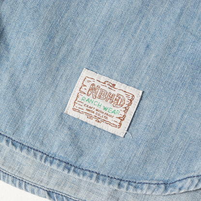 ヴィンテージ加工 コンチョボタン デニム ウエスタンシャツ(HIGHLINER / C-SHIRT. LS)