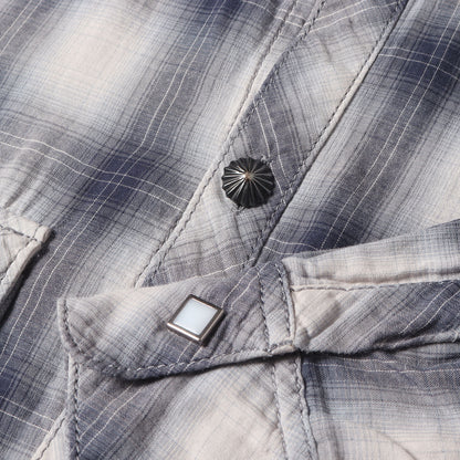 オンブレチェック ダブルガーゼ ウエスタンシャツ(RAWHIDE / C-SHIRT. LS)