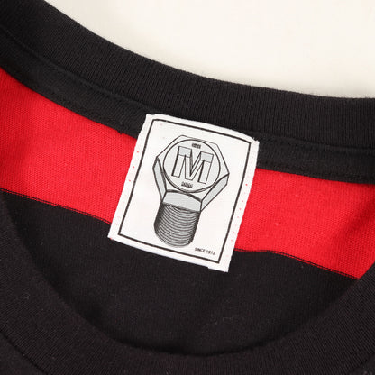 ロゴ刺繍 ボーダー クルーネックTシャツ