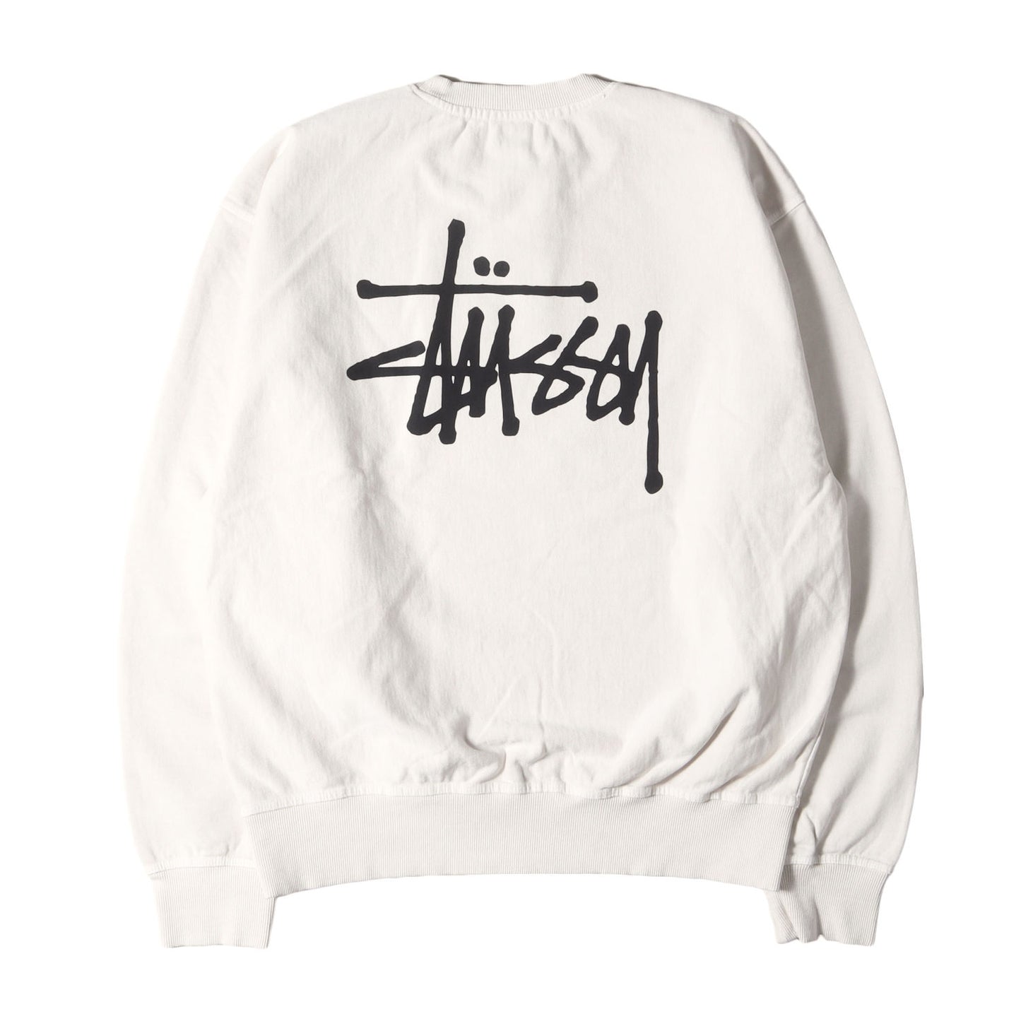 ピグメントダイ加工 ストックロゴ スウェット(BASIC STUSSY PIG DYED CREW)