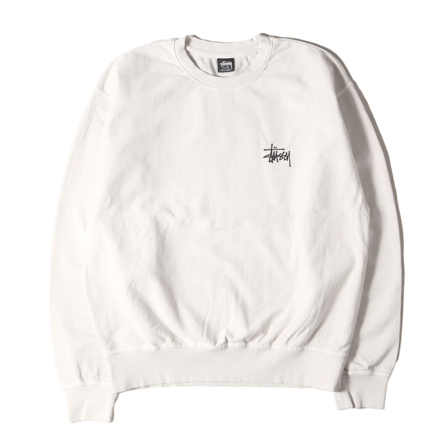 ピグメントダイ加工 ストックロゴ スウェット(BASIC STUSSY PIG DYED CREW)