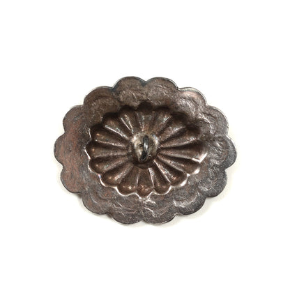 金メタル付き オーバル型 フラワーコンチョ