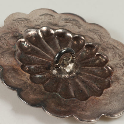 金メタル付き オーバル型 フラワーコンチョ