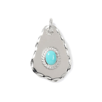 銀縄目ターコイズ 印台メタル トップ