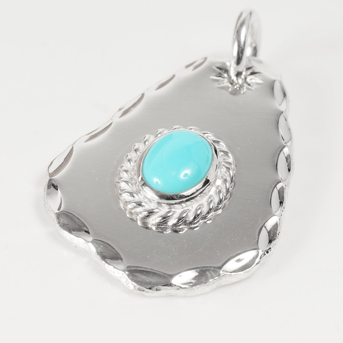 銀縄目ターコイズ 印台メタル トップ