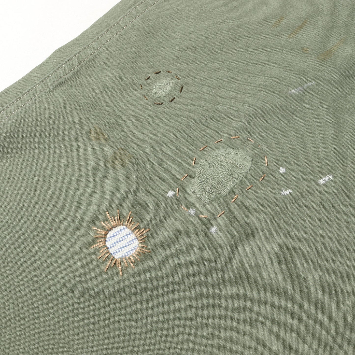 [現行モデル] ペンキ加工 コットンサテン ユーティリティ ベイカーパンツ