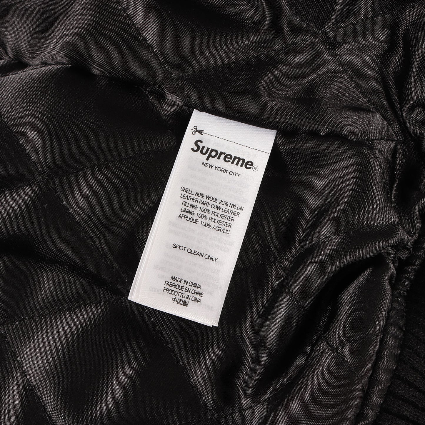 24SS ビッグロゴ 袖レザー メルトン バーシティジャケット / スタジャン(Big Logo Chenille Varsity Jacket)