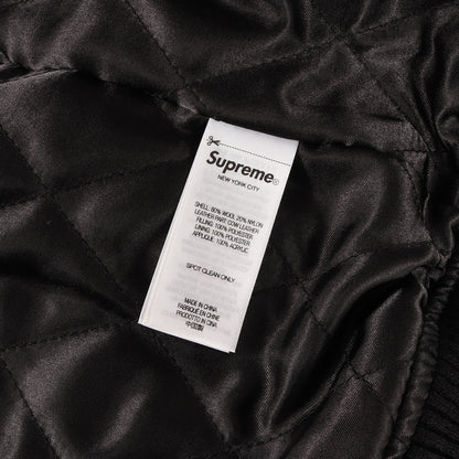 24SS ビッグロゴ 袖レザー メルトン バーシティジャケット / スタジャン(Big Logo Chenille Varsity Jacket)