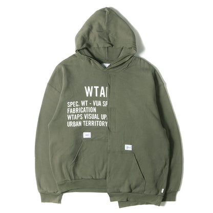 21SS アシンメトリー レイヤード スウェット パーカー(RAGS / HOODED)