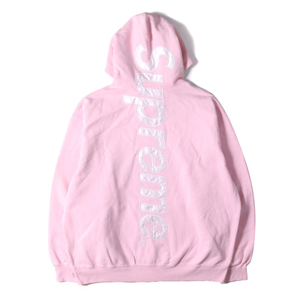 23AW ビッグサテンアップリケ スウェットパーカー(Satin Applique Hooded Sweatshirt)