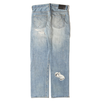 NOMADSパッチ付き ダメージ加工 デニムパンツ