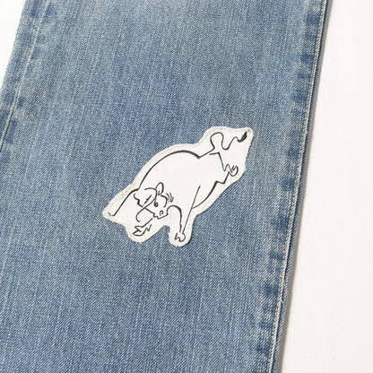 NOMADSパッチ付き ダメージ加工 デニムパンツ