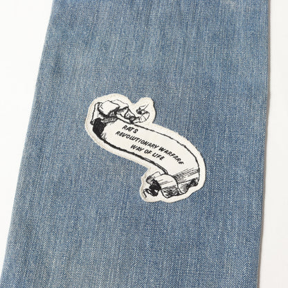 NOMADSパッチ付き ダメージ加工 デニムパンツ