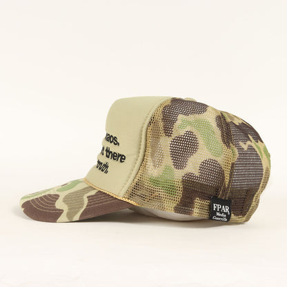 メッセージロゴ カモフラージュ メッシュキャップ