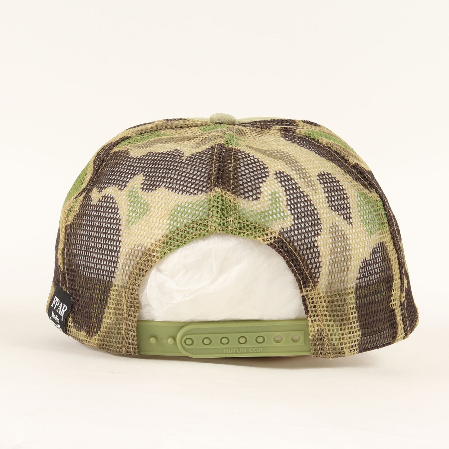 メッセージロゴ カモフラージュ メッシュキャップ