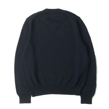 ワンポイント刺繍 Vネック コットンニット セーター(V-Neck Sweater)
