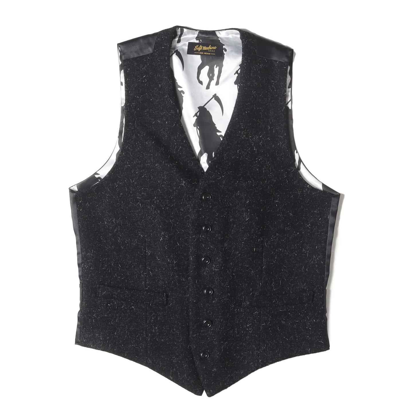 裏地 死神柄 ウールベスト