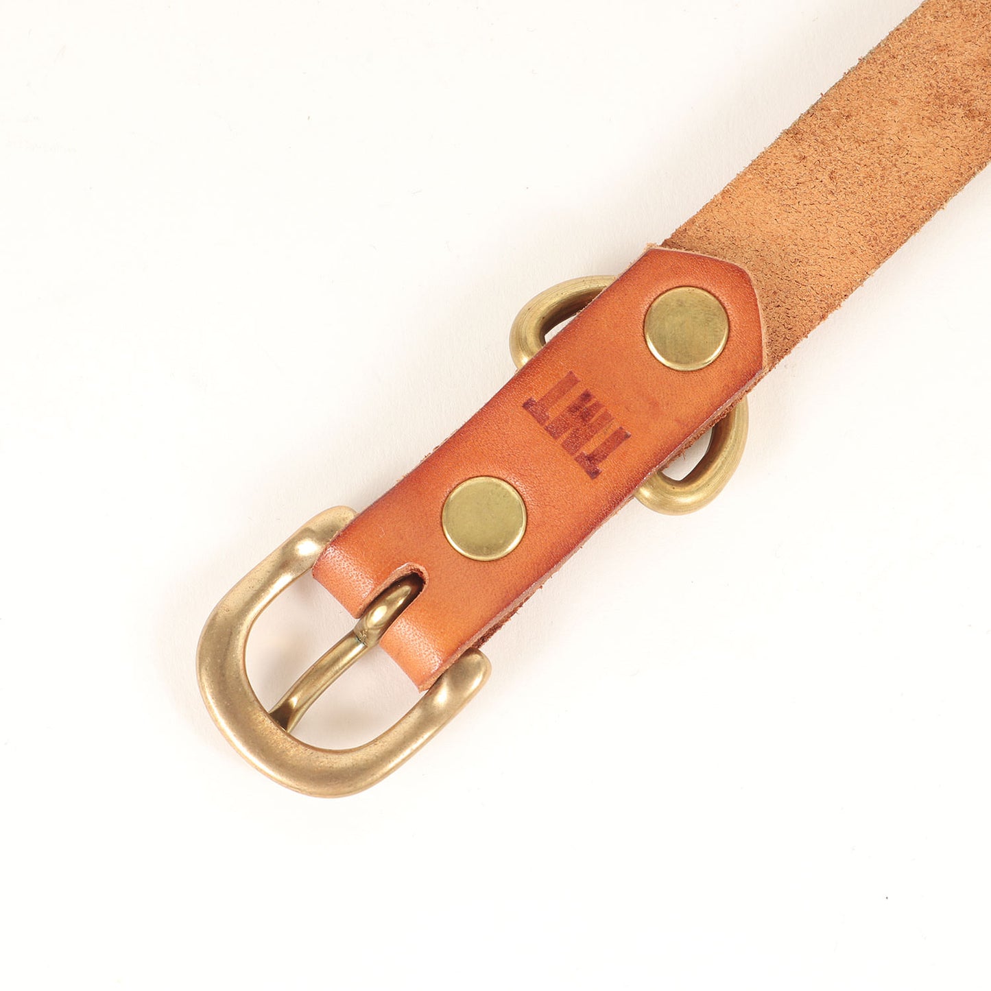 ターコイズ フラワースタッズ ナロー レザーベルト