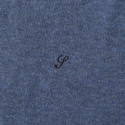 ワンポイント刺繍 コットンニット セーター