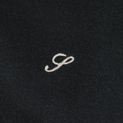 ワンポイント刺繍 コットンニット セーター