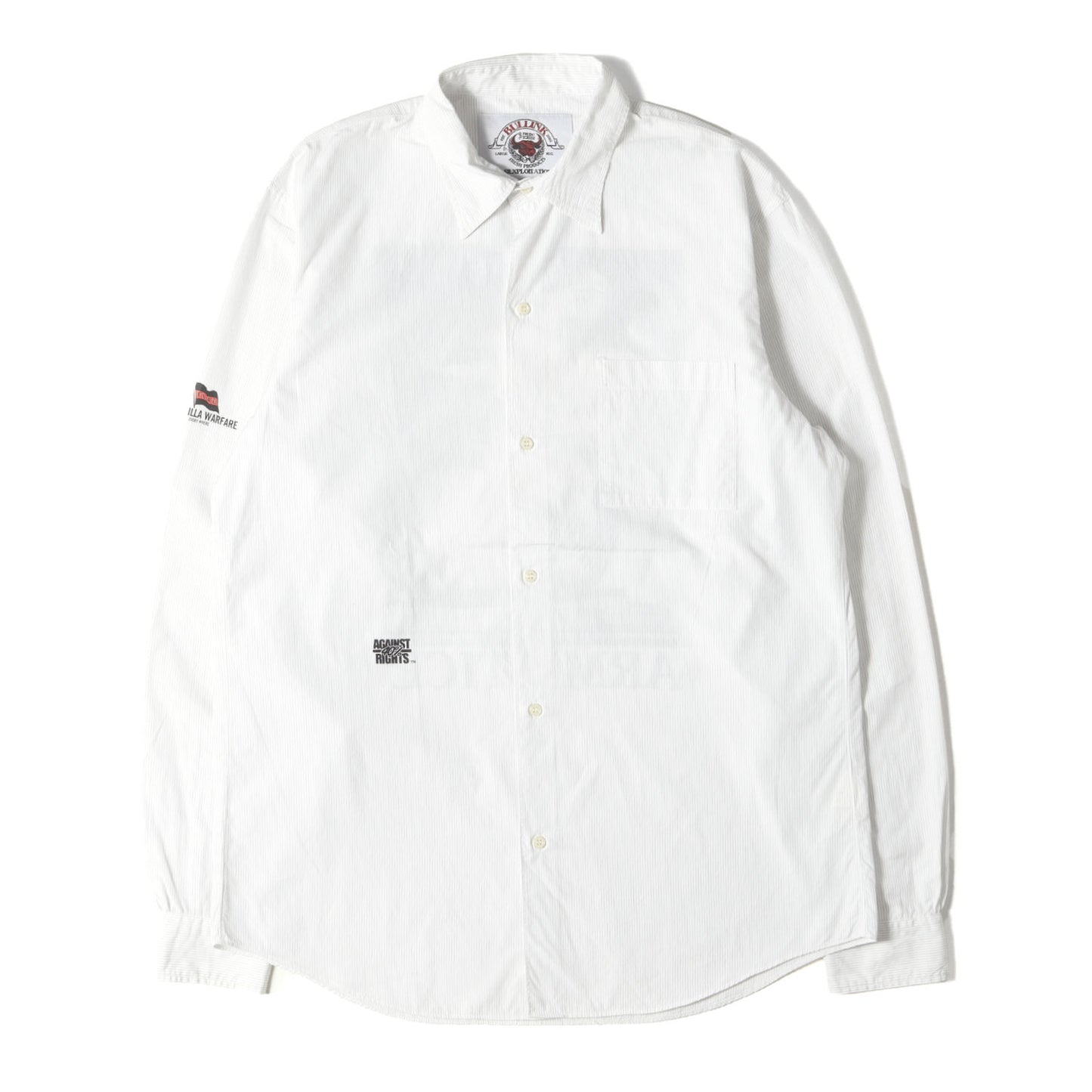 00s フォトプリント ストライプ コットンシャツ