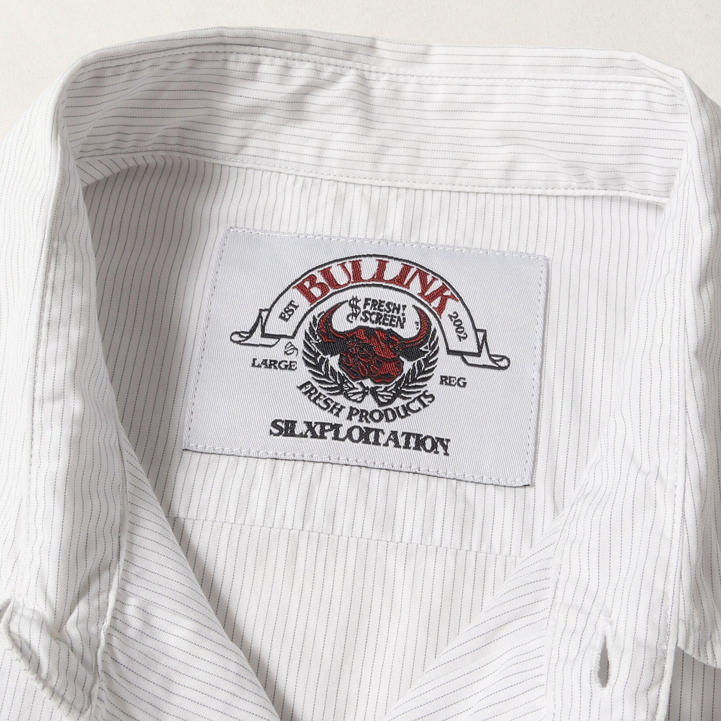 00s フォトプリント ストライプ コットンシャツ