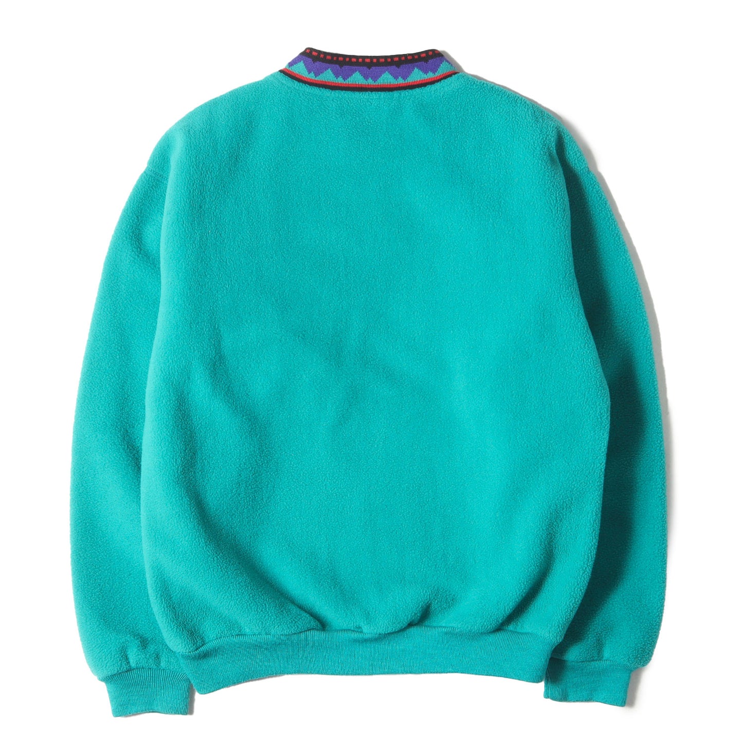 90s リブ総柄 フリース スウェット USA製