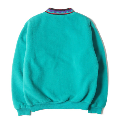 90s リブ総柄 フリース スウェット USA製