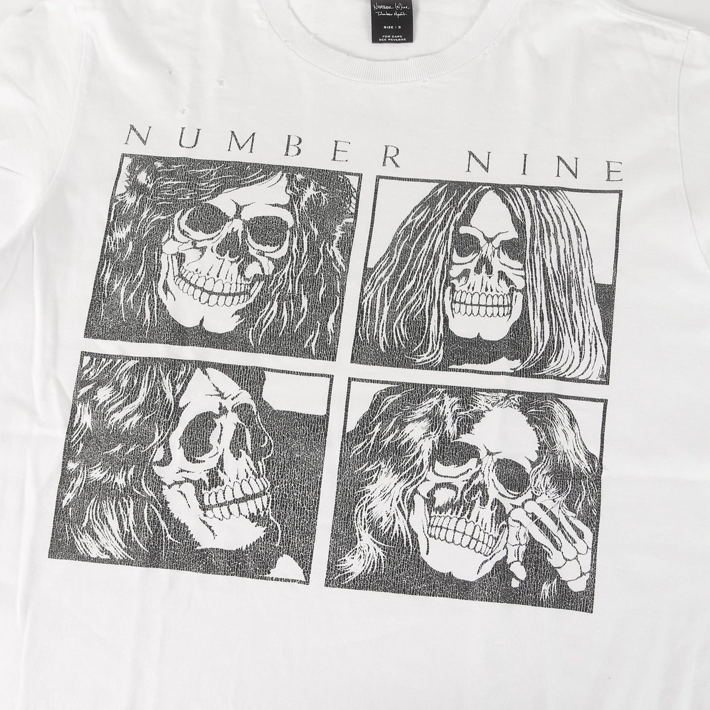 05SS ナイトクローラー期 ダメージ加工 レッド・ツェッペリン スカル Tシャツ