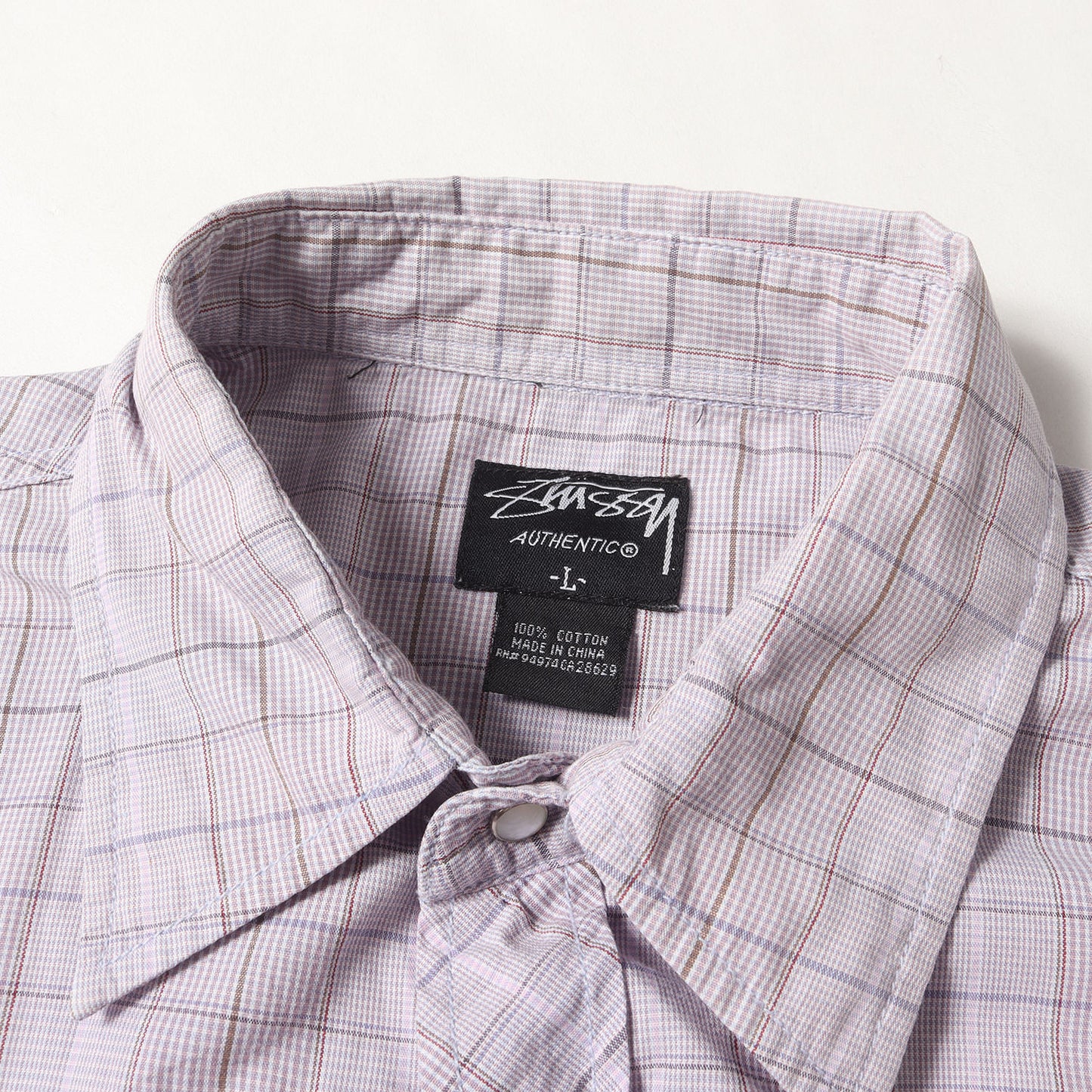 00s チェック コットン スナップボタンシャツ