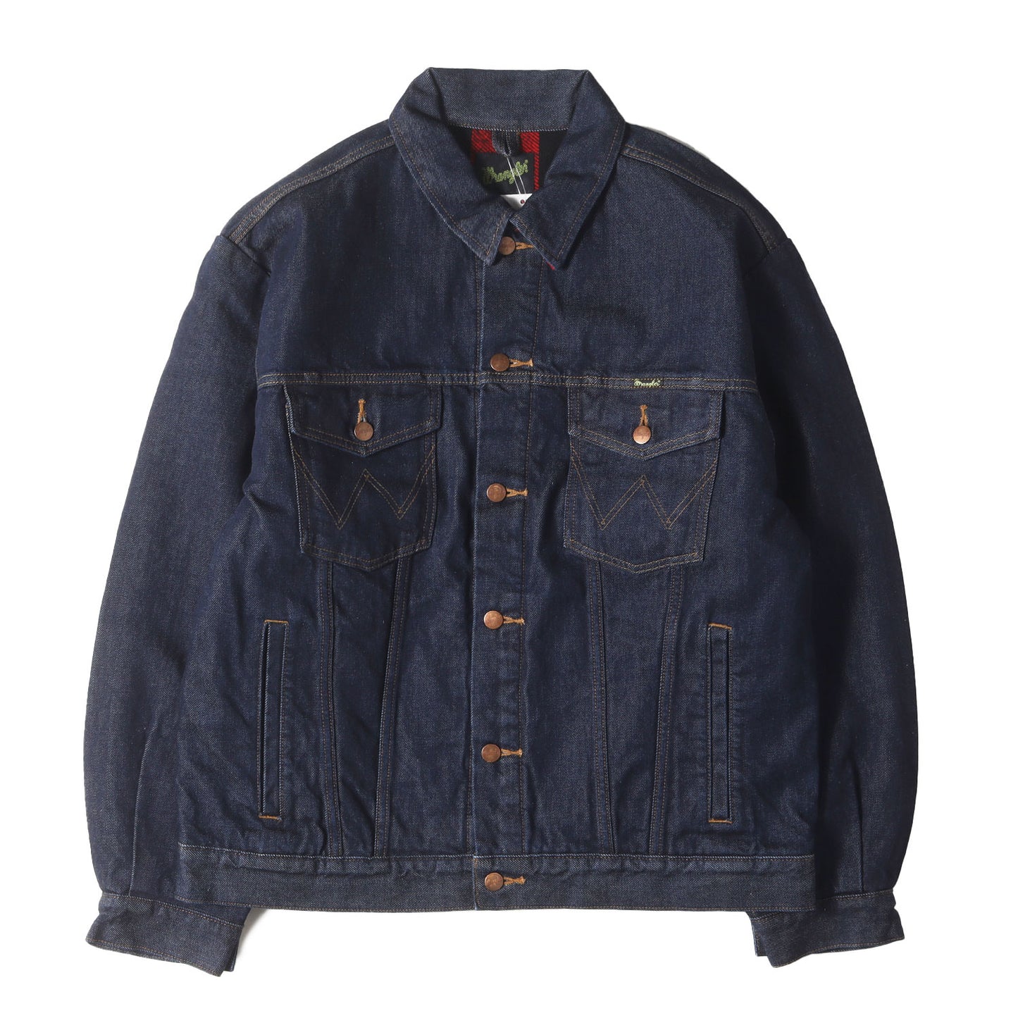 24AW ×Wrangler 裏地チェックネル デニム トラッカージャケット(DENIM TRUCKER JACKET)
