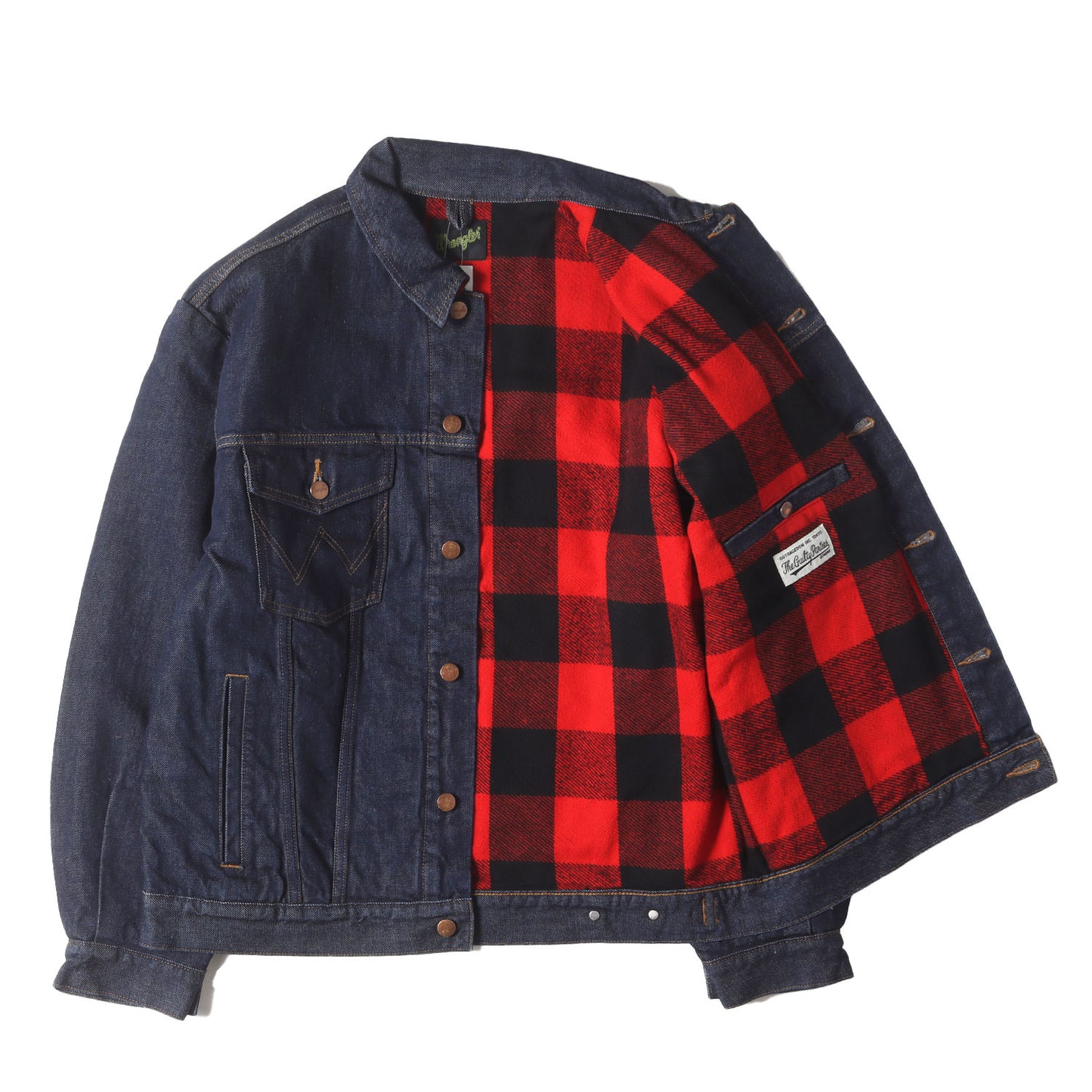 24AW ×Wrangler 裏地チェックネル デニム トラッカージャケット(DENIM TRUCKER JACKET)