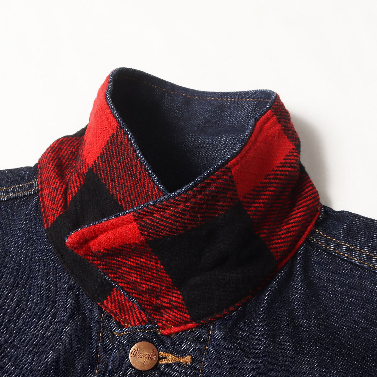 24AW ×Wrangler 裏地チェックネル デニム トラッカージャケット(DENIM TRUCKER JACKET)